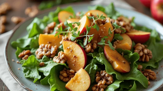 Salade Automnale Aux Pommes Noix Et Vinaigrette L rable Fra cheur Salade Automnale Aux Pommes Noix Et Vinaigrette L rable Fra cheur