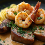 Steak et Scampi de Crevettes