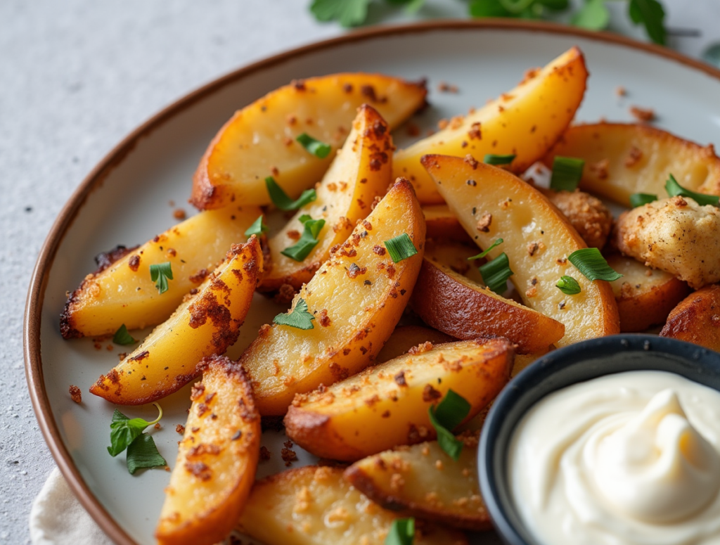 Quartiers de Pommes de Terre Rôtis au Parmesan 