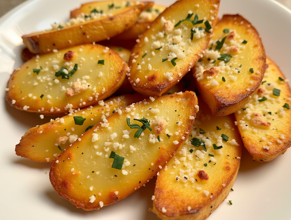 Bâtonnets de Pommes de Terre au Four à l'Ail et Parmesan : Un Délice